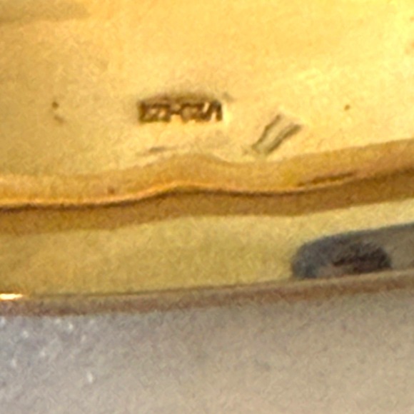 Vintage Gold Filled Etched Black Enamel Bangle Bracelet Fine - Picture 7 of 11